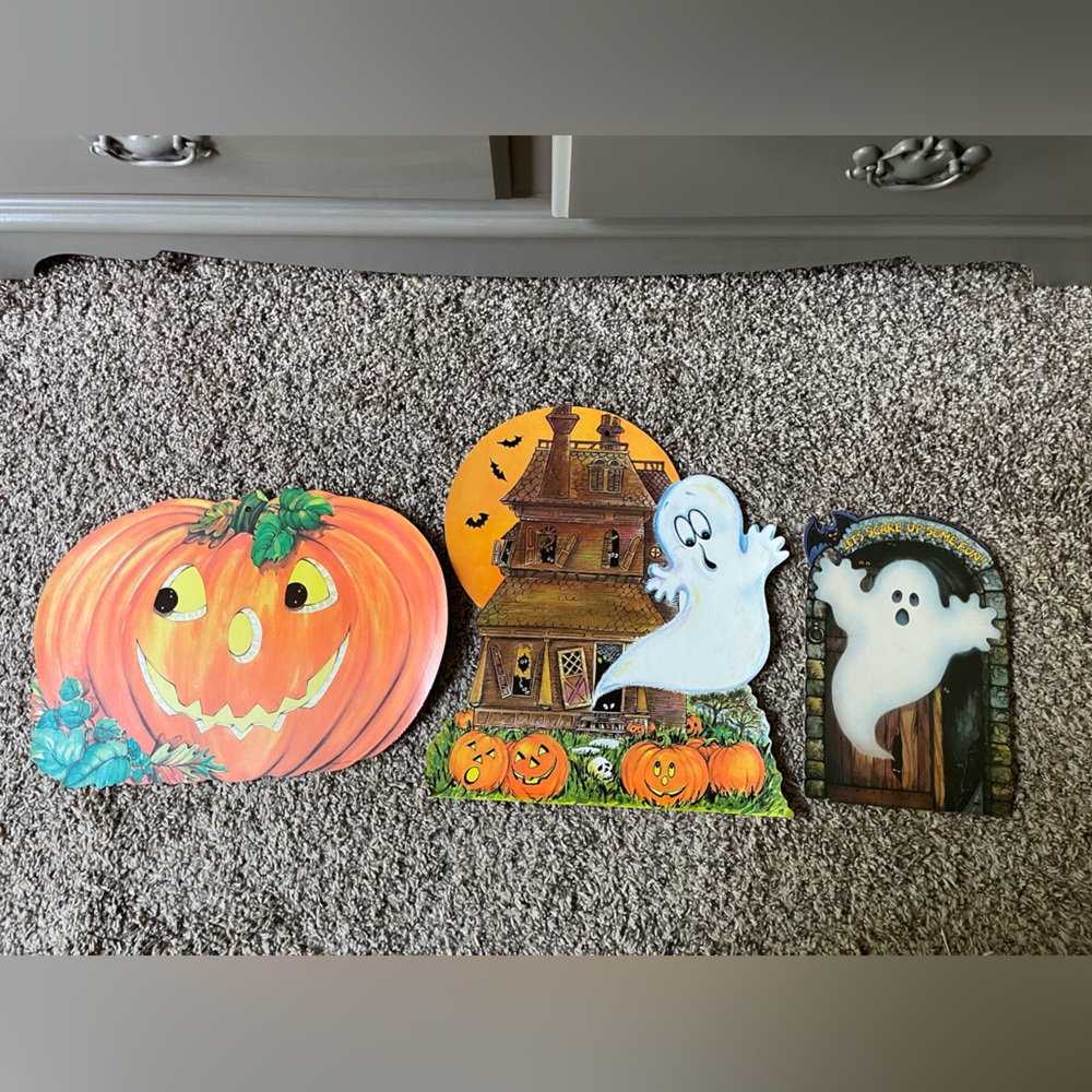 Vintage cardboard Halloween decorations
